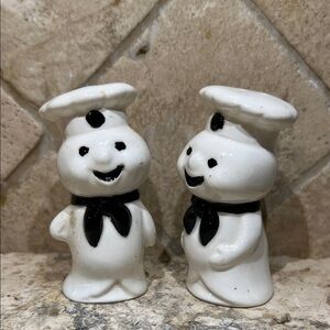 Adorable White and Black Chef Figurine Set